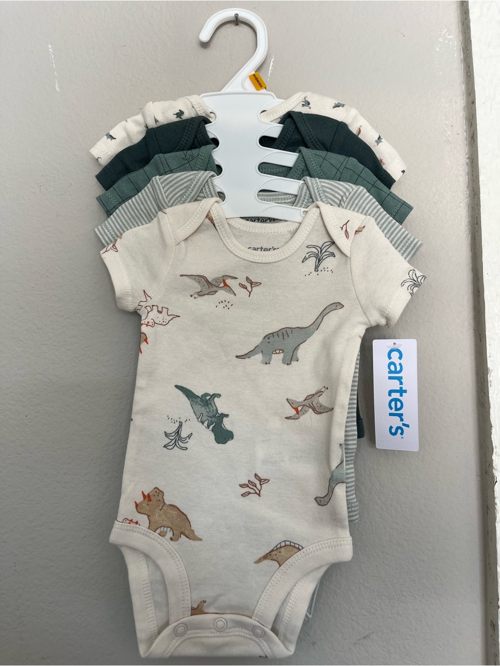 Carter's Baby Dinosaur Print One-Piece Bodysuits Set - newborn